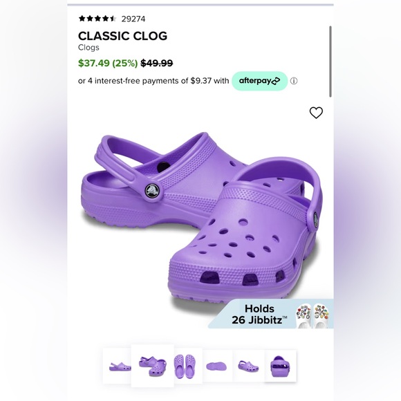 Unisex CROCS Classic Clog Purple Size W 8-9 Men 6-7 - Picture 10 of 11